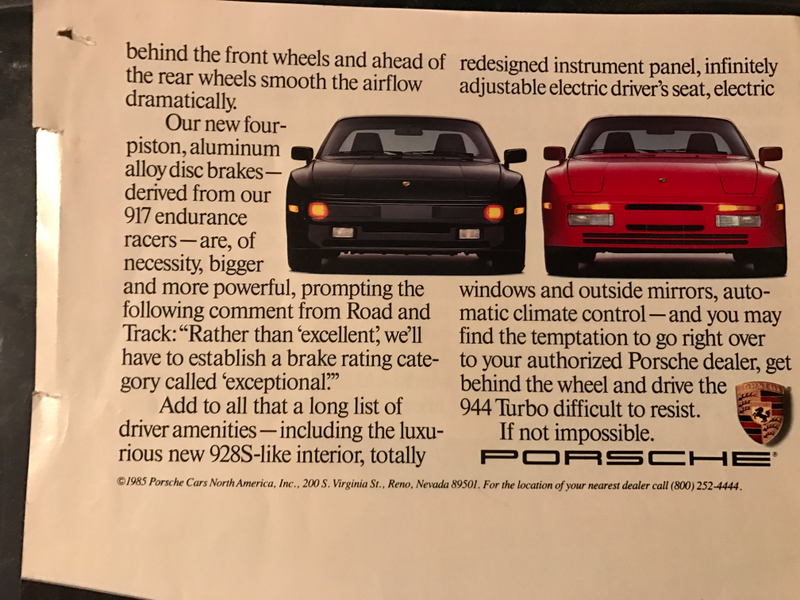 Illustration for article titled I have a 32 year old center fold advertisement from Road & Track